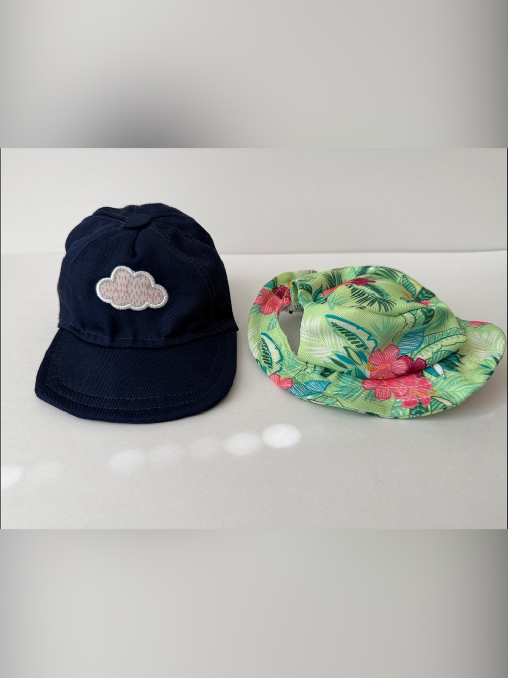 Dog Navy Baseball Cap and Tropical Bucket Hat